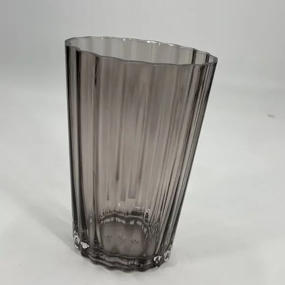 Vera Wang Smokey ribbed oval glass vase